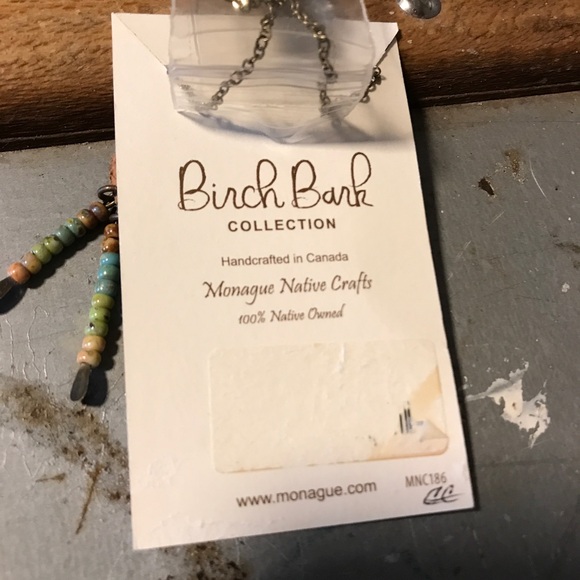 NWT bead & birch bark necklace. - Picture 4 of 5